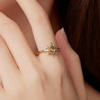 925 Sterling Silver Gold Plated Sun Ring