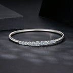 925 Sterling Silver & Moissanite White Gold Plated Bracelet with 0.5cm Moissanite for Women