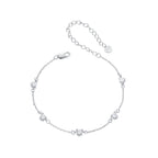 925 Sterling Silver Bracelet with Pavé Setting CZ and White Gold Plating
