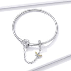925 Sterling Silver Adjustable Length 17cm Bracelet for Women