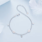 925 Sterling Silver & Plated White Gold CZ Bracelet