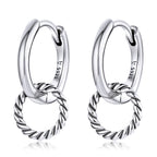 925 Sterling Silver & Oxidized Silver Earrings for Women