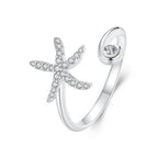 925 Sterling Silver Pavé Setting White Gold Ring for Women