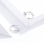 925 Sterling Silver Earrings with Plated Platinum, 1cm Diameter for Women