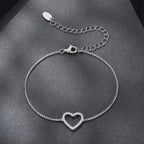 925 Sterling Silver Plated White Gold Moissanite Bracelet for Women