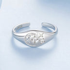 925 Sterling Silver Pavé White Gold Plated CZ Rings - Width 0.2-0.8cm