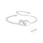 925 Sterling Silver Bracelet with Pave Setting CZ and White Gold Plating