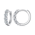 925 Sterling Silver Moissanite 0.1 Carat Platinum Plated Earrings for Women