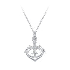 925 Sterling Silver Necklace with Pavé Set CZ and White Gold Plating
