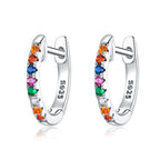 S925 Sterling Silver Earrings with CZ Pave Setting