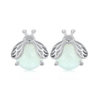 925 Sterling Silver Luminous Stone Earrings