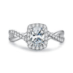 925 Sterling Silver White Gold Plated 1ct Moissanite Size 6 Ring for Women