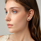 925 Sterling Silver Earrings with Transparent Glass for Women