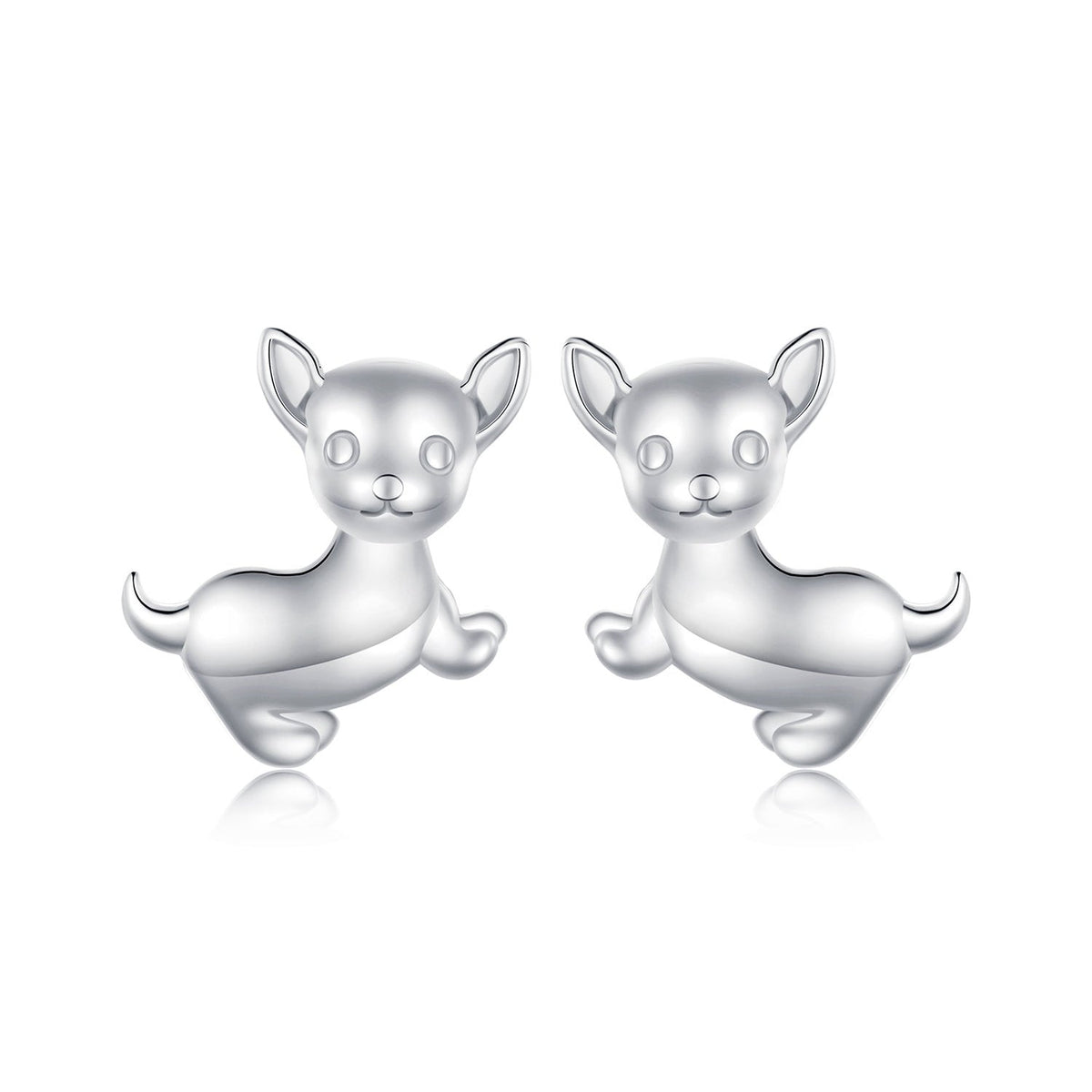 925 Sterling Silver Earrings Plated Platinum 10*12mm for Women