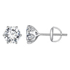 925 Sterling Silver 6.5mm Moissanite Earrings for Women