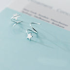 925 Sterling Silver Pentagram Earrings