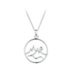 925 Sterling Silver Necklace with Pavé Setting CZ 21*16mm Pendant