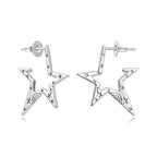 925 Sterling Silver White Gold Plated 2.3 cm Copper Earrings for Women