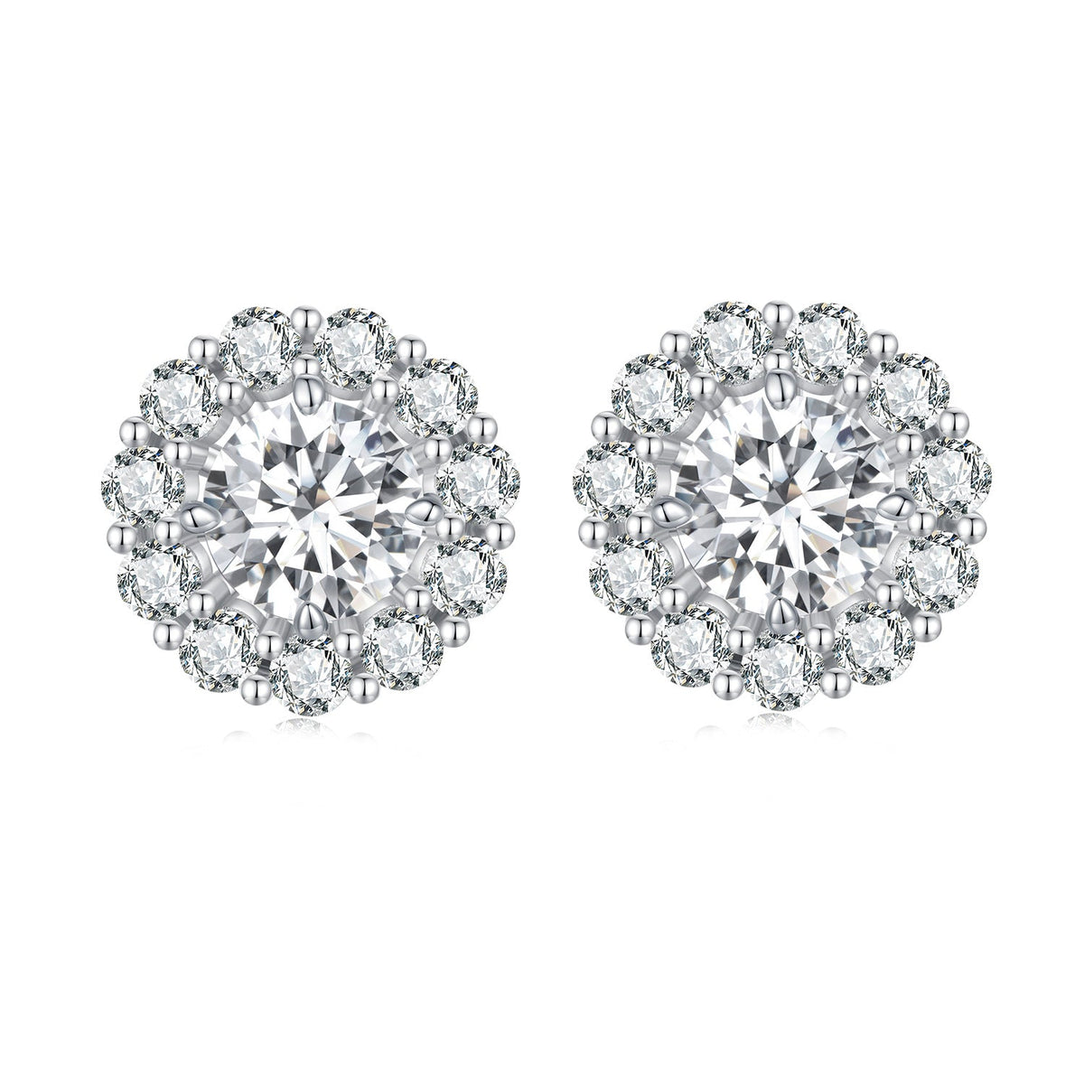 925 Sterling Silver 0.5 Carat Moissanite Earrings for Women
