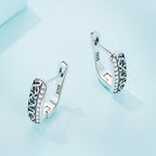 925 Sterling Silver Earrings with Pavé Setting CZ - 1.3m x 0.5m for Women