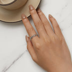 925 Sterling Silver Oxidized Ring - Size 6 for Women