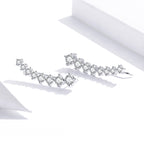 925 Sterling Silver Earrings with Pavé Setting CZ - 2.9*0.7cm