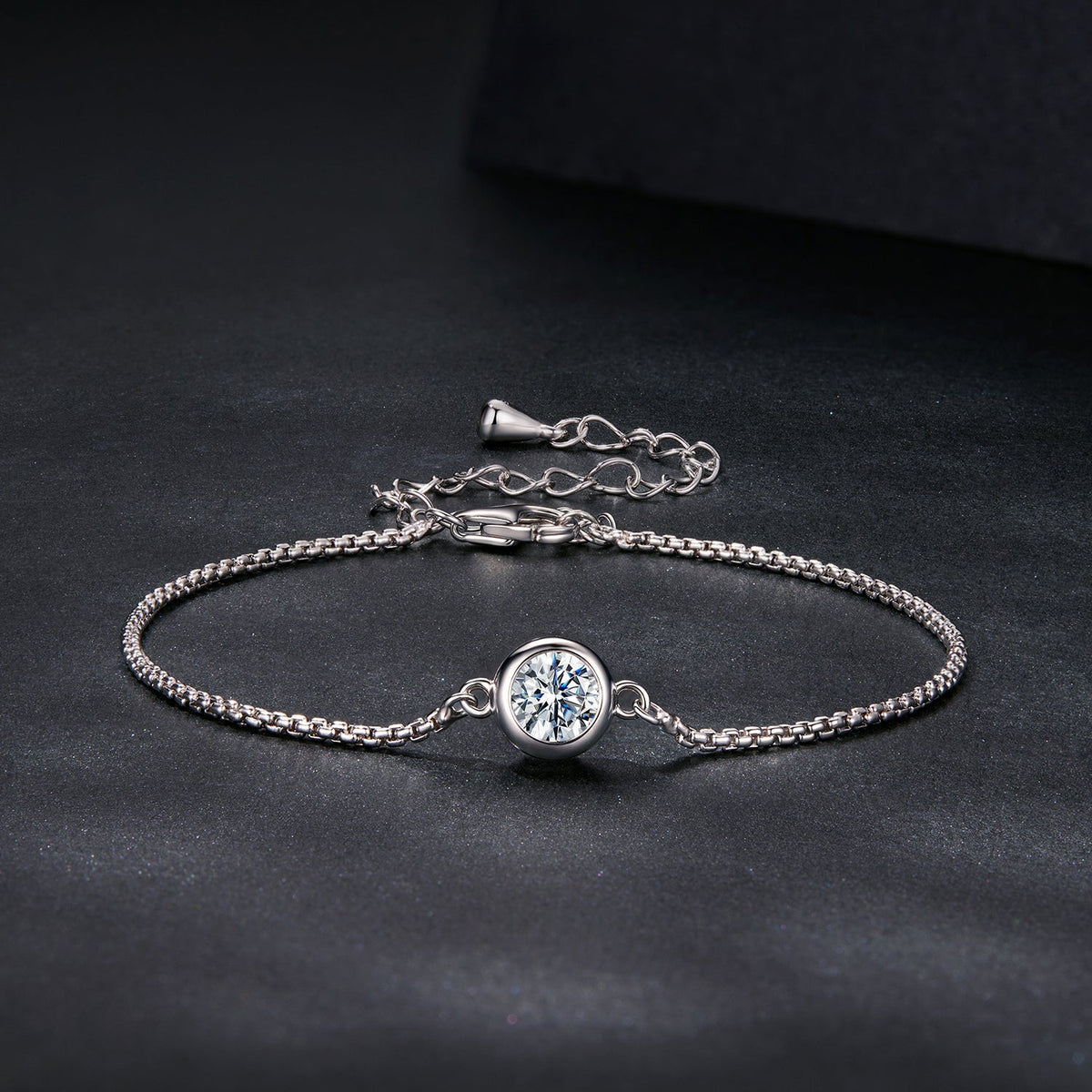 925 Sterling Silver 0.50 Carat Moissanite Bracelet for Women