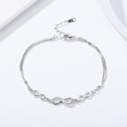 925 Sterling Silver Bracelet 22CM for Women