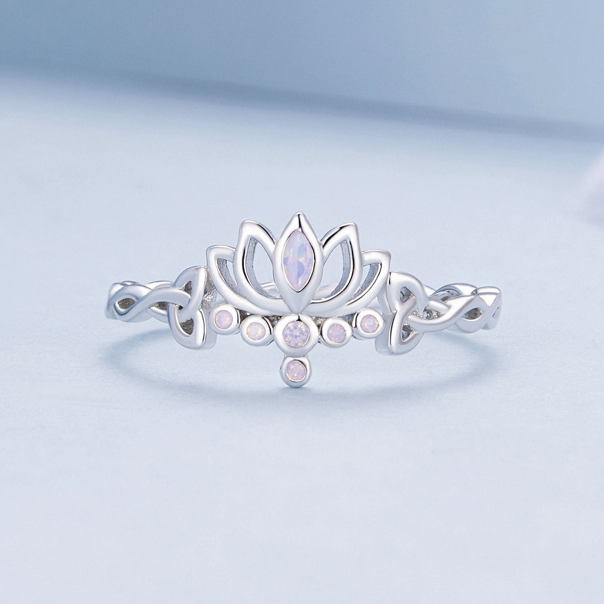 925 Sterling Silver Opal Nanometer Stone Ring Size 6.0 for Women