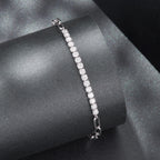 925 Sterling Silver + Moissanite White Gold 21cm Bracelet for Women
