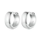 925 Sterling Silver Platinum Plated Earrings 11x5mm for Women