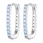 925 Sterling Silver Opal Earrings with Platinum Plating for Women