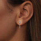 925 Sterling Silver Earrings with CZ in White Gold Plating