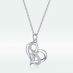 925 Sterling Silver Adjustable CZ Pendant Necklace