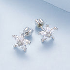 925 Sterling Silver Earrings with Pavé CZ Setting