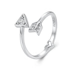 925 Sterling Silver White Gold Plated Pavé CZ Rings for Women