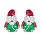 925 Sterling Silver 11*7mm Enamel Process Earrings