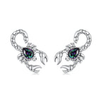 925 Sterling Silver Earrings with Pavé Setting CZ, Oxidized Silver, Size 0.8*1.5cm for Women