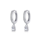 925 Sterling Silver 1.7cm Pavé Setting CZ Earrings