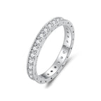 925 Sterling Silver S925 Pavé Setting CZ Ring for Women, Size 6.0, Width 2.6mm