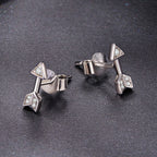 925 Sterling Silver 0.08ct and 0.12ct Moissanite Earrings in White Gold for Women
