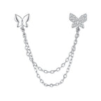 S925 Sterling Silver 40mm Pavé CZ Earrings