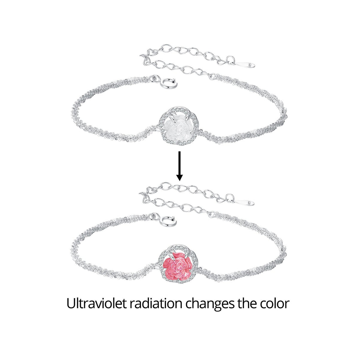 925 Sterling Silver Bracelet 150mm with CZ and Resin