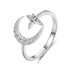 925 Sterling Silver Moissanite 0.25cm White Gold Plated Ring - Size E for Women