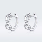 925 Sterling Silver Earrings - 1.2*0.4cm, Platinum Plated for Women