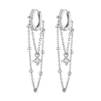 925 Sterling Silver Pavé Setting CZ Earrings for Women