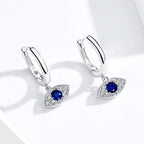 S925 Platinum Plated Pavé Setting CZ Earrings - 1.9*1cm - Women's Jewelry