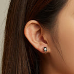 925 Sterling Silver Earrings with CZ and Oxidized Finish for Women