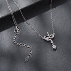 925 Sterling Silver Moissanite 0.50 Carat Necklace with CZ Pavé Setting in White Gold, 40+5cm for Women