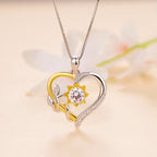 925 Sterling Silver Plated Gold Moissanite Necklace with Pavé Setting for Women